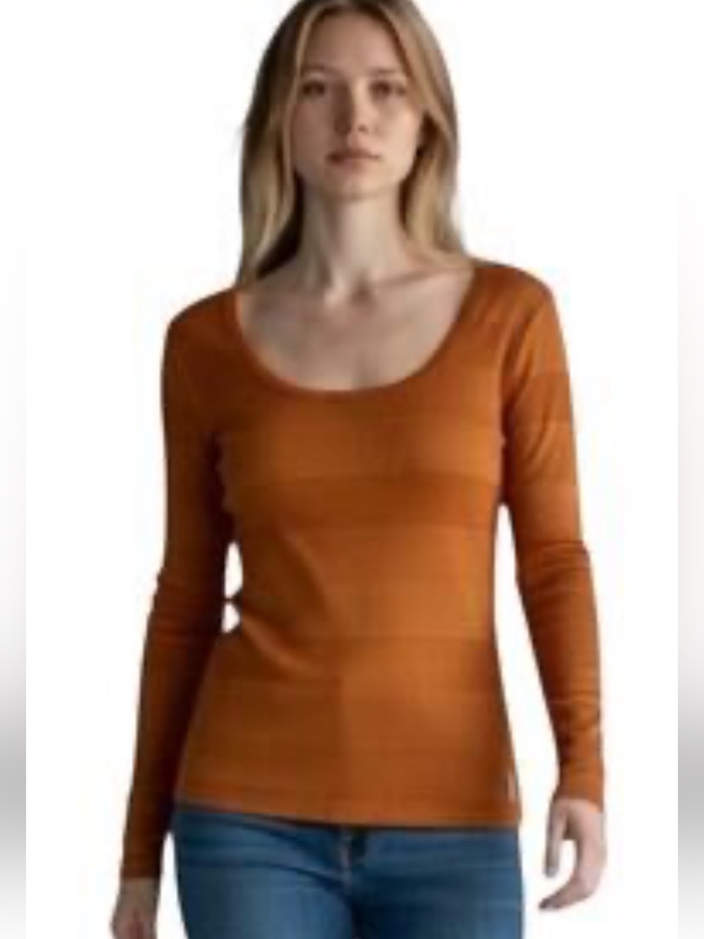 Scotch & Soda Ribbed Scoop Neck Long Sleeve Top